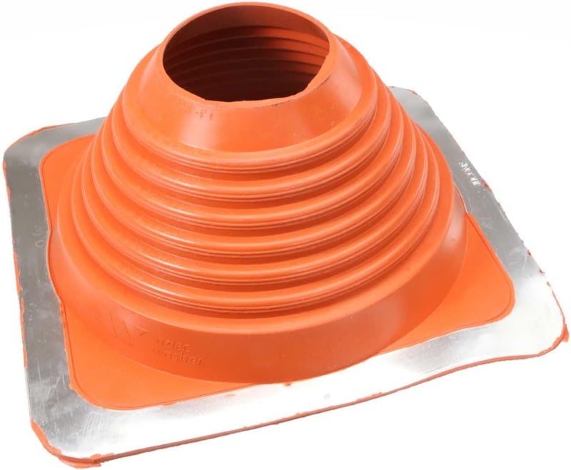 Fasteners Plus Store #6 Square Silicone Metal Roof Pipe Flashing Boot - Fits 4-3/4" - 10" Pipe OD - Red (Made in USA) - Image 1
